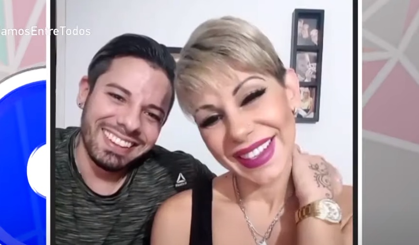 Mónica Farro y su marido Leandro en Algo Contigo. Foto: captura