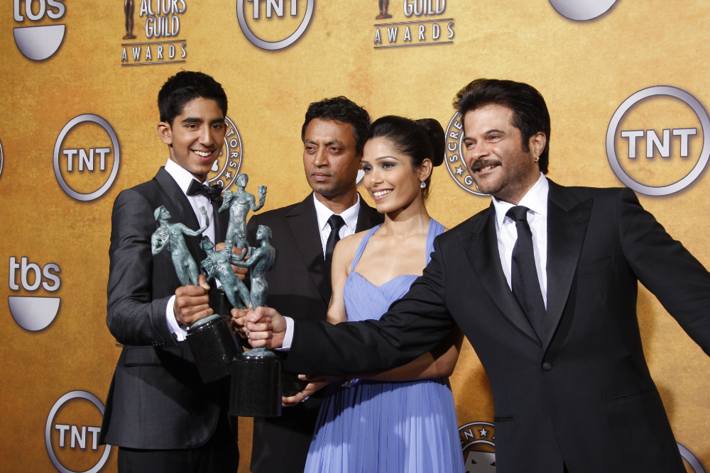 Irrfan Khan , Dev Patel, Frieda Pinto y Anil Kapoor en los SAG Awards. Foto: Reuters