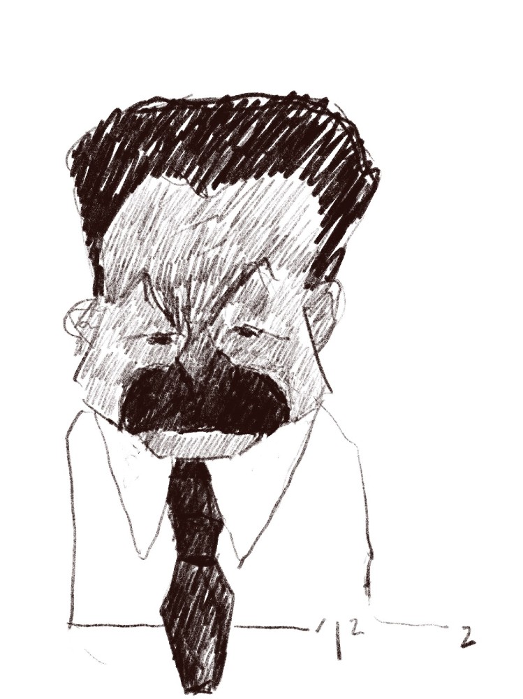 Caricatura de Neber Araújo realizada por Jaime Clara. Foto: Difusión