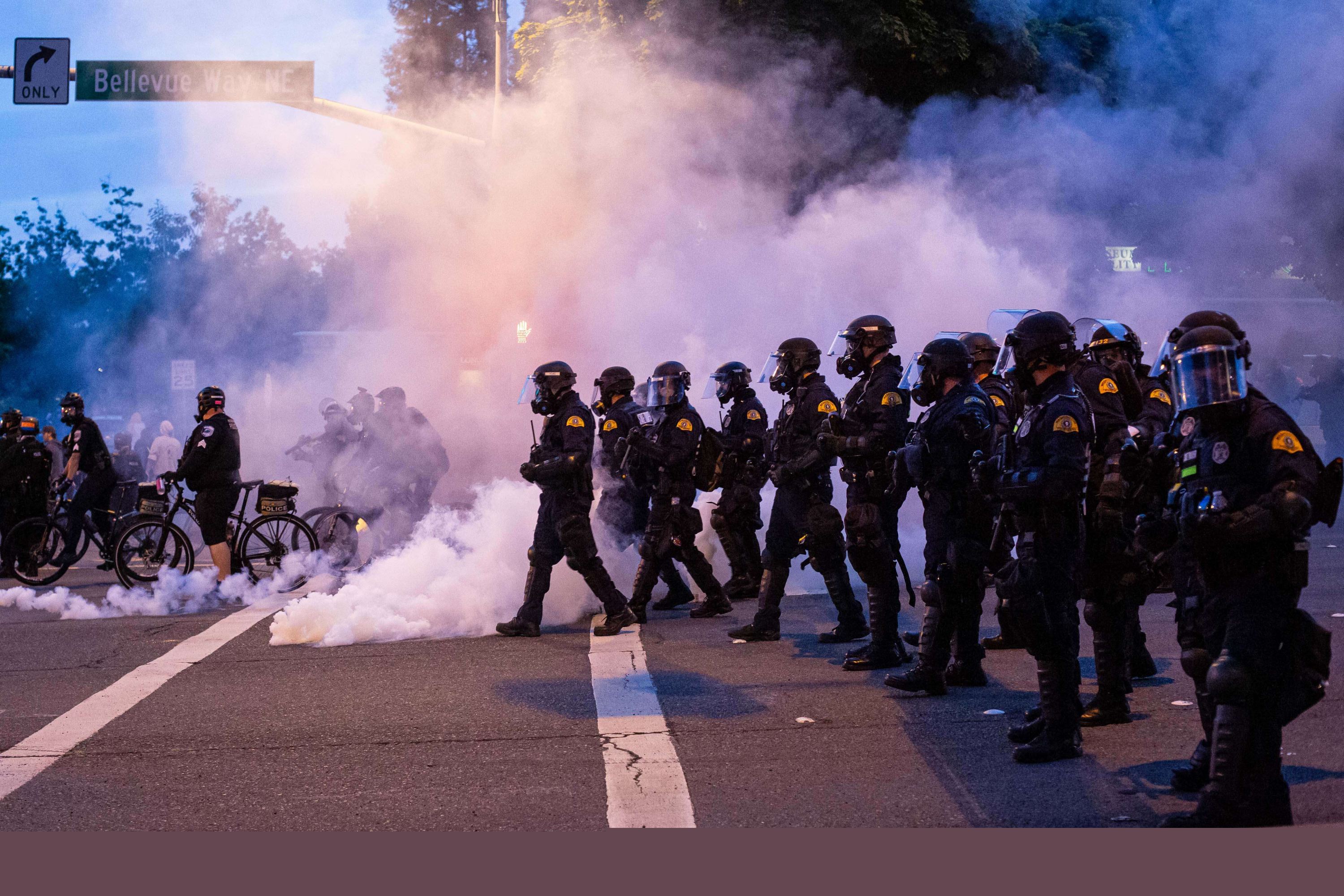 Policía en manifestaciones de Washington. Foto: AFP