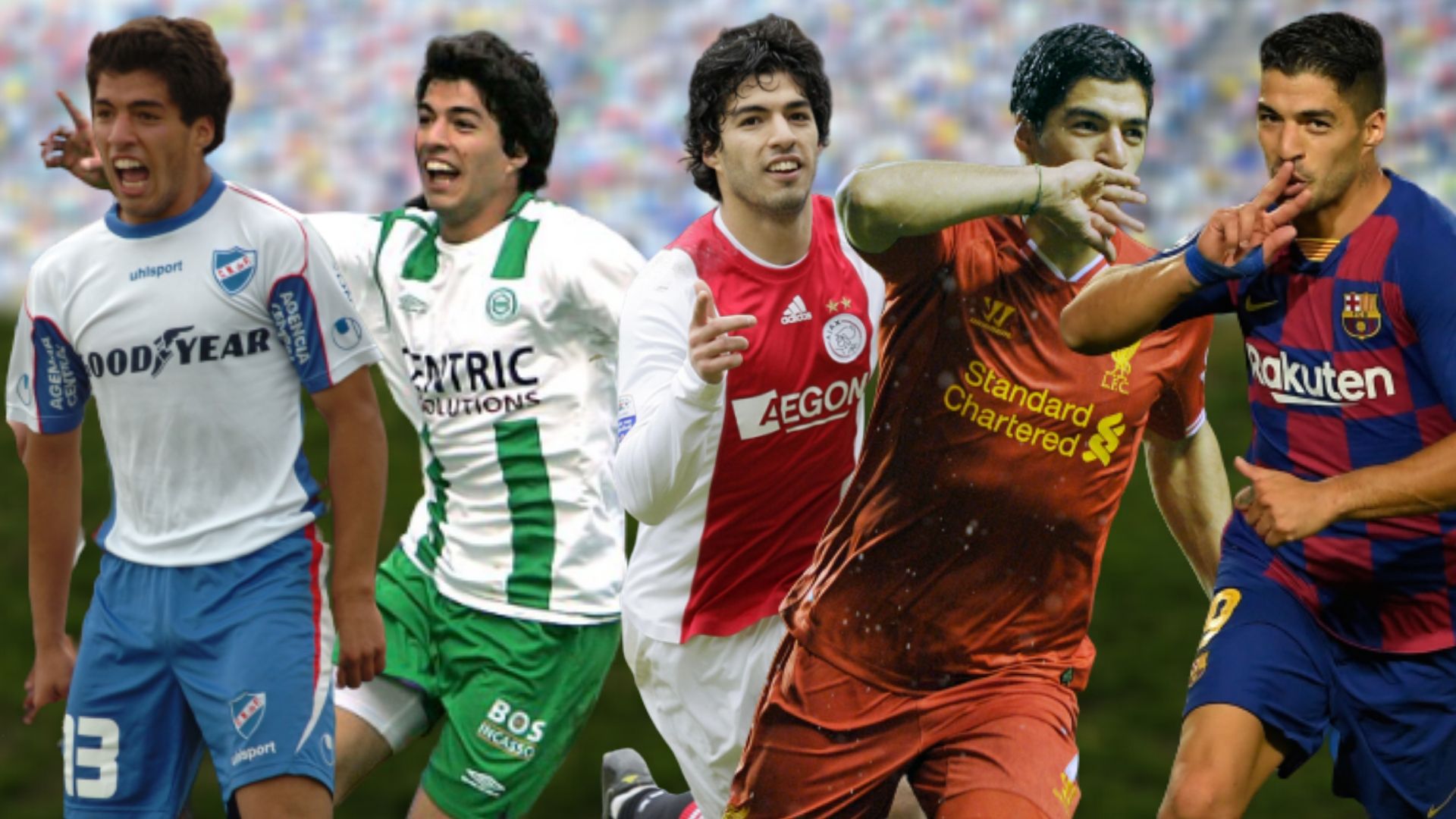 Luis Suárez pasó por Nacional, Groningen, Ajax, Liverpool y Barcelona.