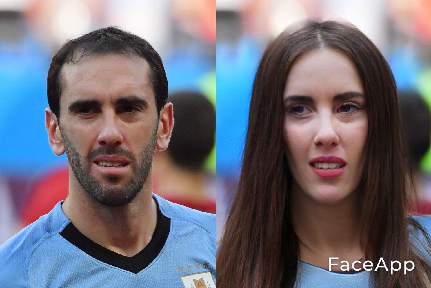 Diego Godín en FaceApp