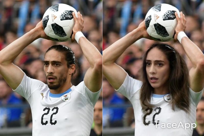 Martín Cáceres en FaceApp