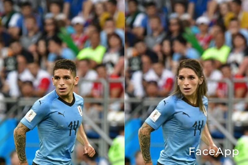 Lucas Torreira en FaceApp