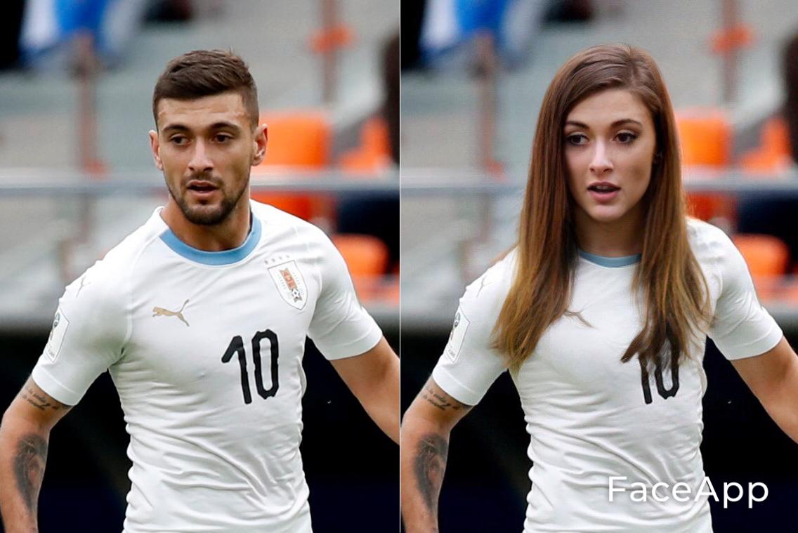 Giorgian De Arrascaeta en FaceApp