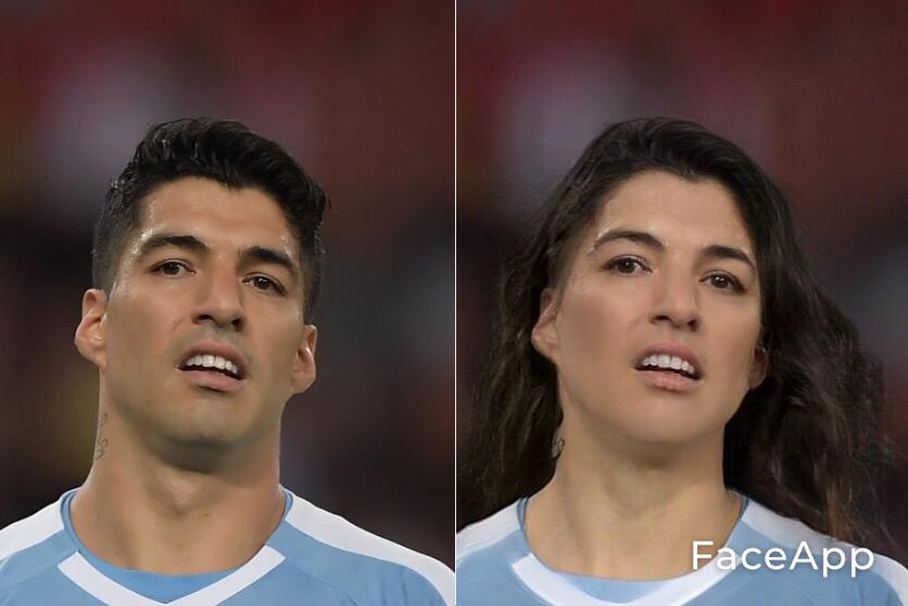 Luis Suárez en FaceApp