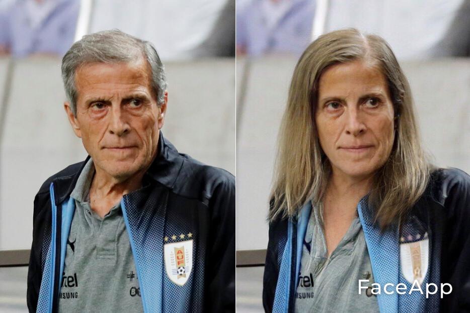 Óscar Washington Tabárez en FaceApp