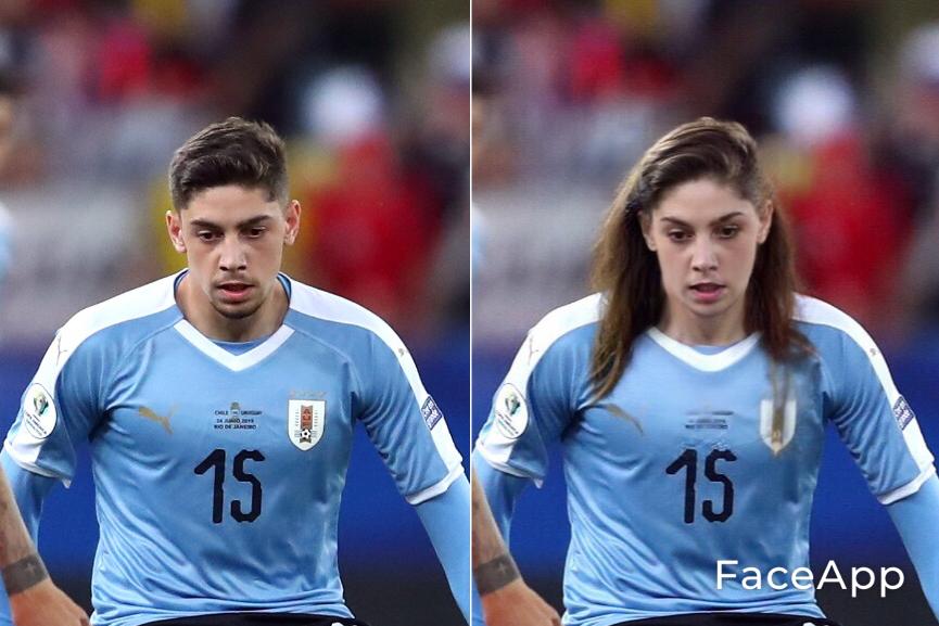 Federico Valverde en FaceApp