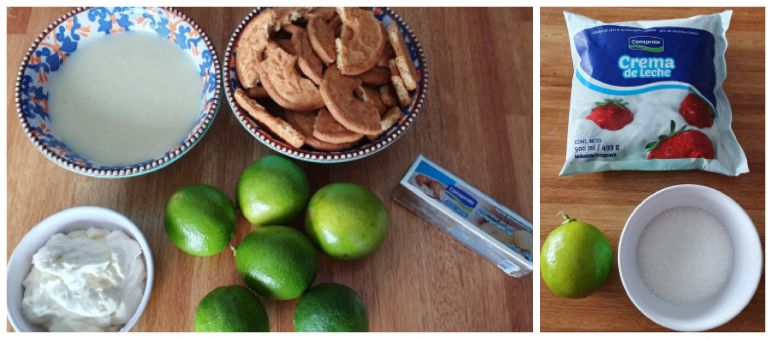 Ingredientes para el Key Lime Pie
