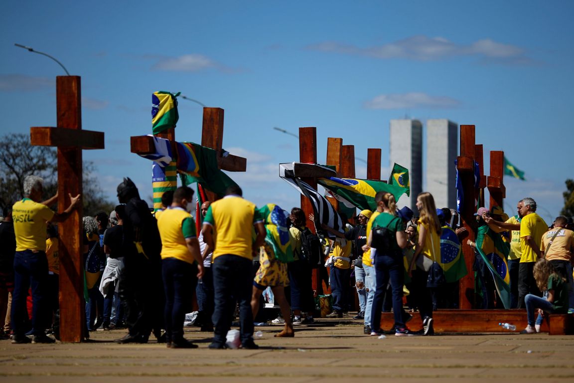 Brasilia: manifestación en apoyo a Jair Bolsonaro. Foto: Reuters.