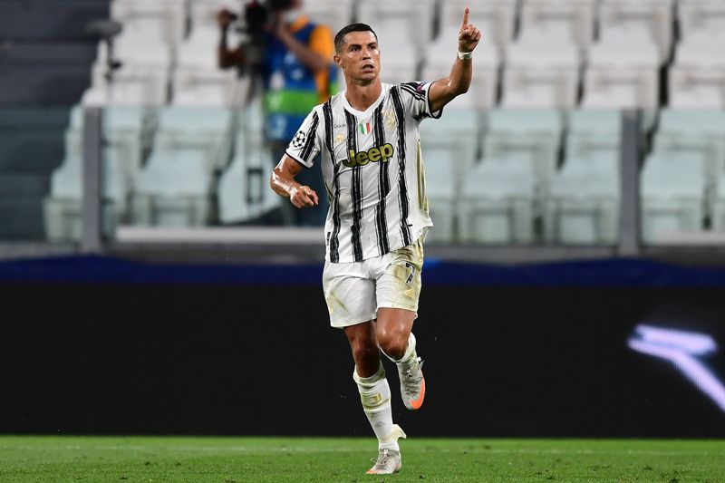 Cristiano Ronaldo celebra el tanto en el Juventus-Lyon. Foto: AFP.