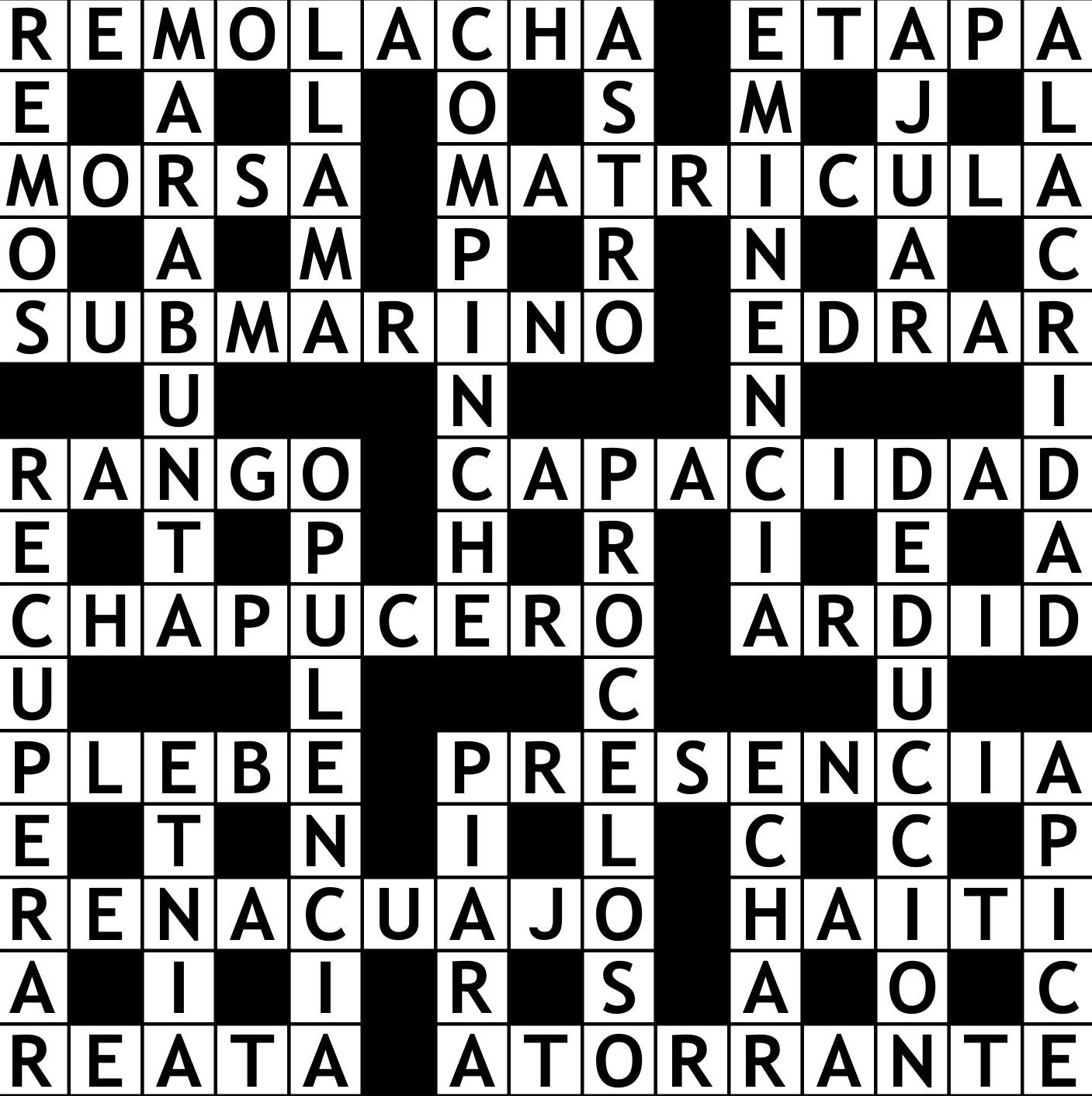 Solución Crucigrama