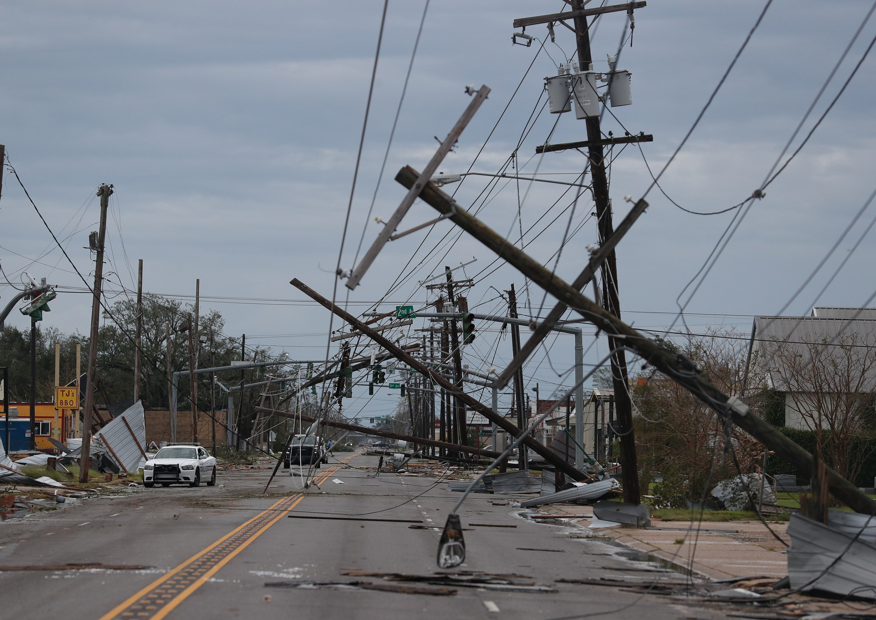 Destrozos del huracán Laura. Foto: AFP