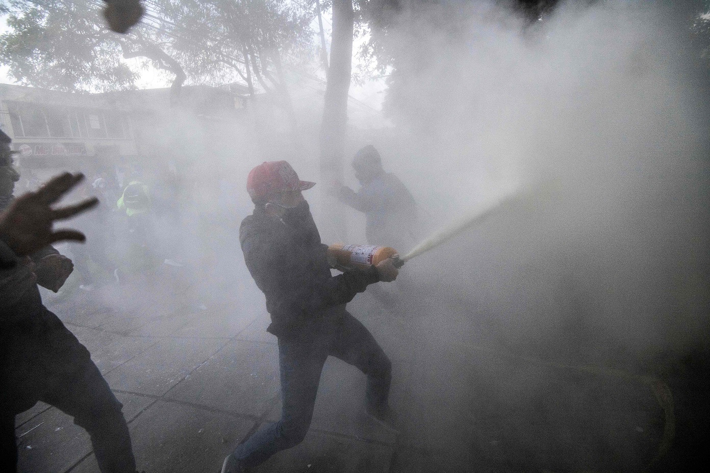 Manifestaciones en Bogotá, Colombia. Foto: AFP