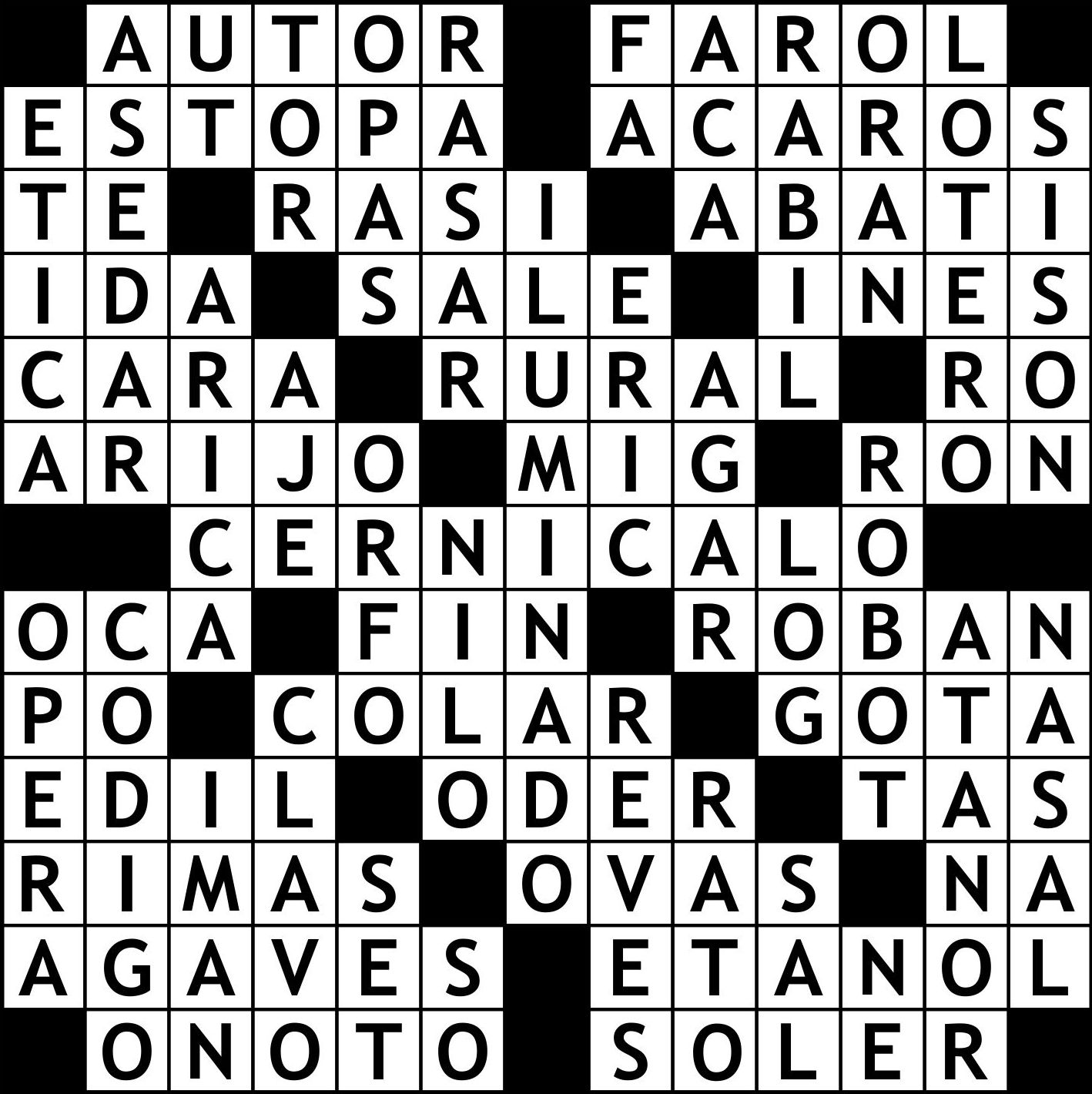 Solución Crucigrama