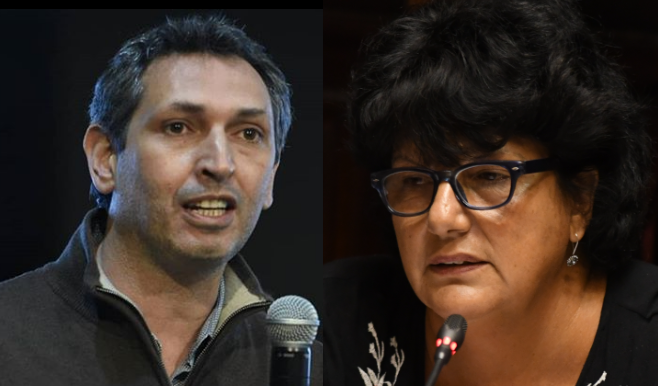 Andrés Abt (Coalición Multicolor) e Ivonne Passada (Frente Amplio).