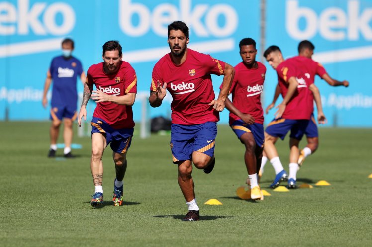 Luis Suárez entrenando nuevamente con Barcelona