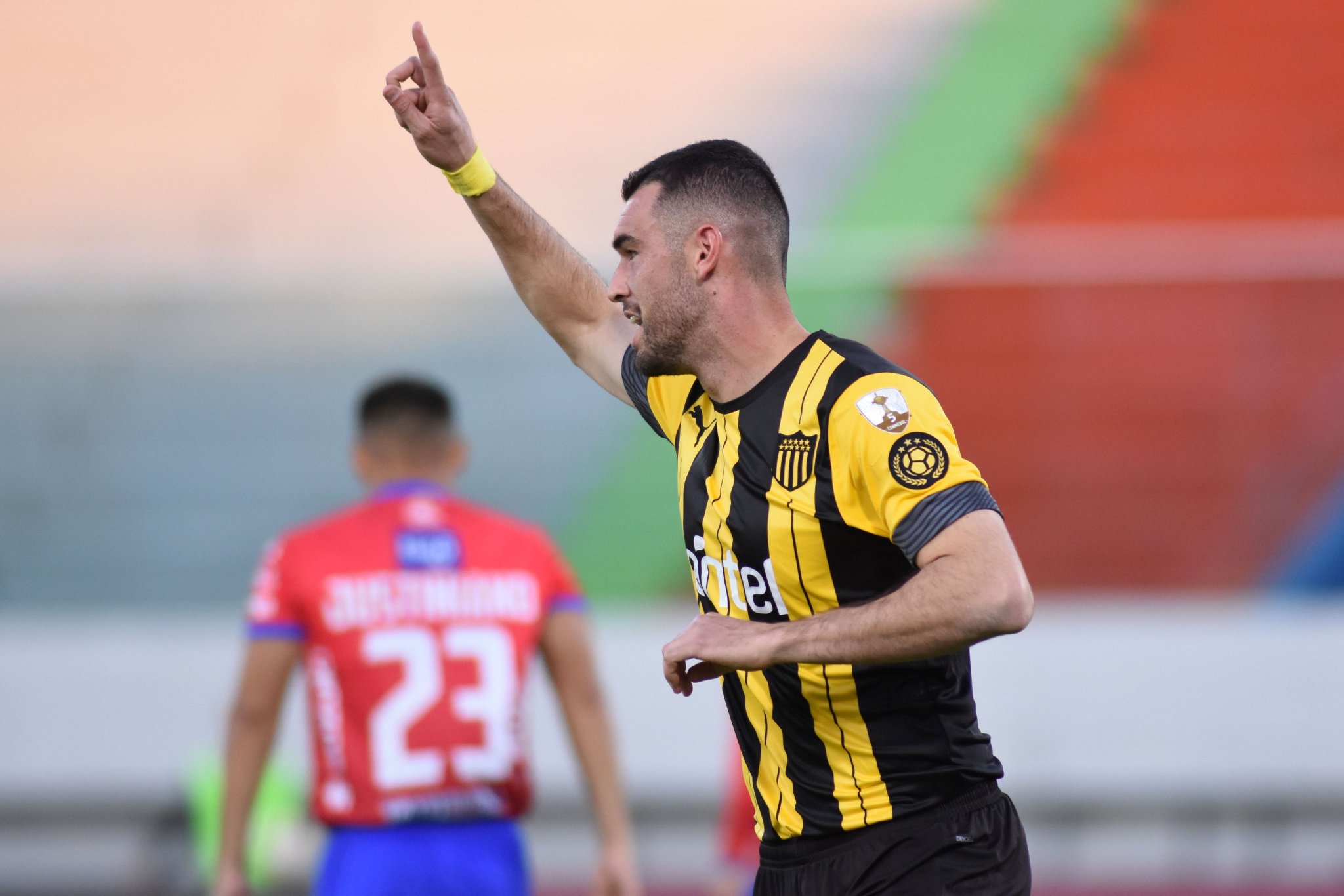 Fabricio Formiliano celebra el gol anotado ante Jorge Wilstermann. Foto: @Libertadores.
