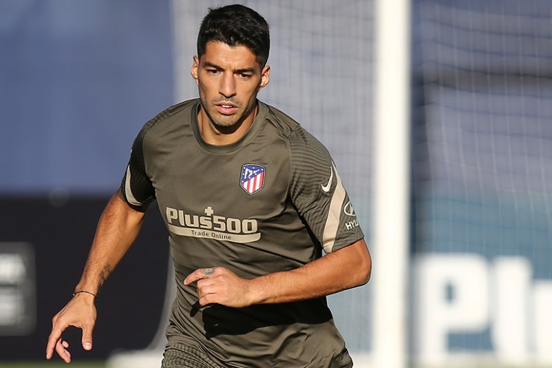 Luis Suárez en su primer entrenamiento en el Atlético de Madrid. Foto: @Atleti.
