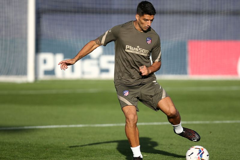 Luis Suárez en su primer entrenamiento como jugador de Atlético de Madrid. Foto: Reuters.