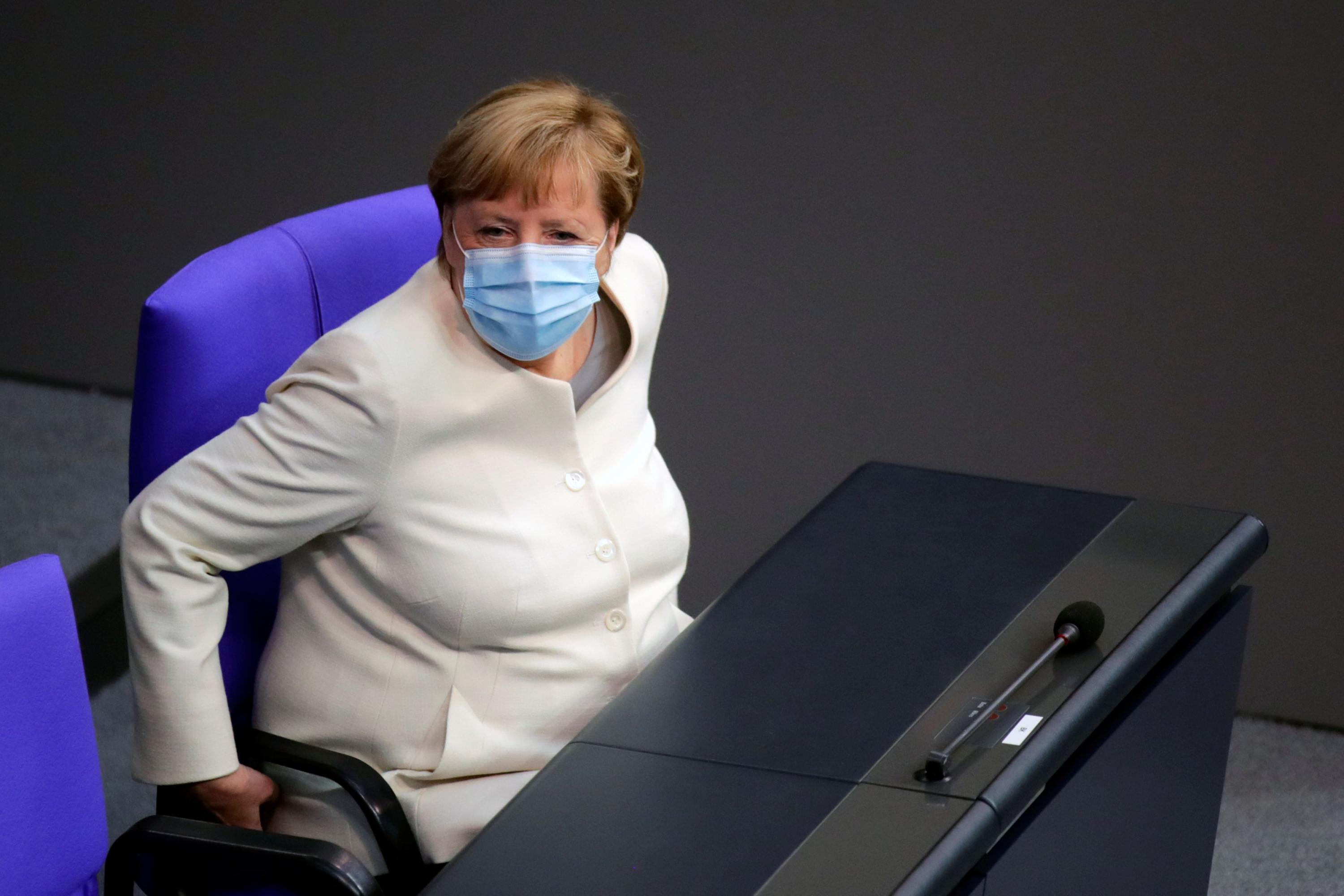 Merkel este martes en el Parlamento alemán. Foto: Reuters