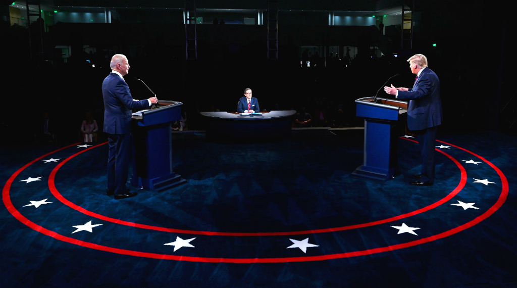 Debate presidencial entre Donald Trump y Joe Biden. Foto: Reuters