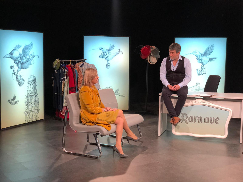 Franklin Rodríguez junto a la primera invitada, la vicepresidenta Beatríz Argimón. Foto: Difusión