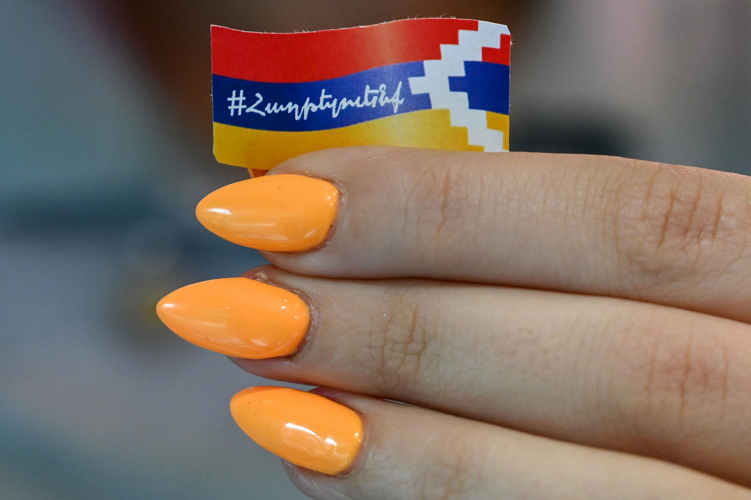 Bandera de República de Artsaj. Foto: AFP