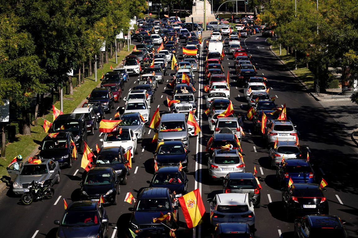 Protestas contra el gobierno de Pedro Sánchez. Foto: Reuters.
