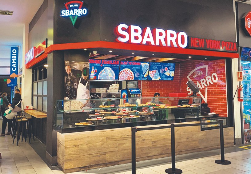 El espacio gastronómico ocupará 40 metros cuadrados en la plaza de comidas del centro comercial (Foto: Gentileza Sbarro Uruguay)