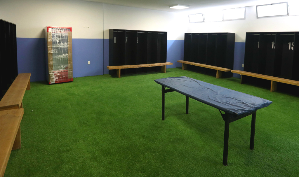 Vestuario del Estadio Charrúa. Foto: EFE