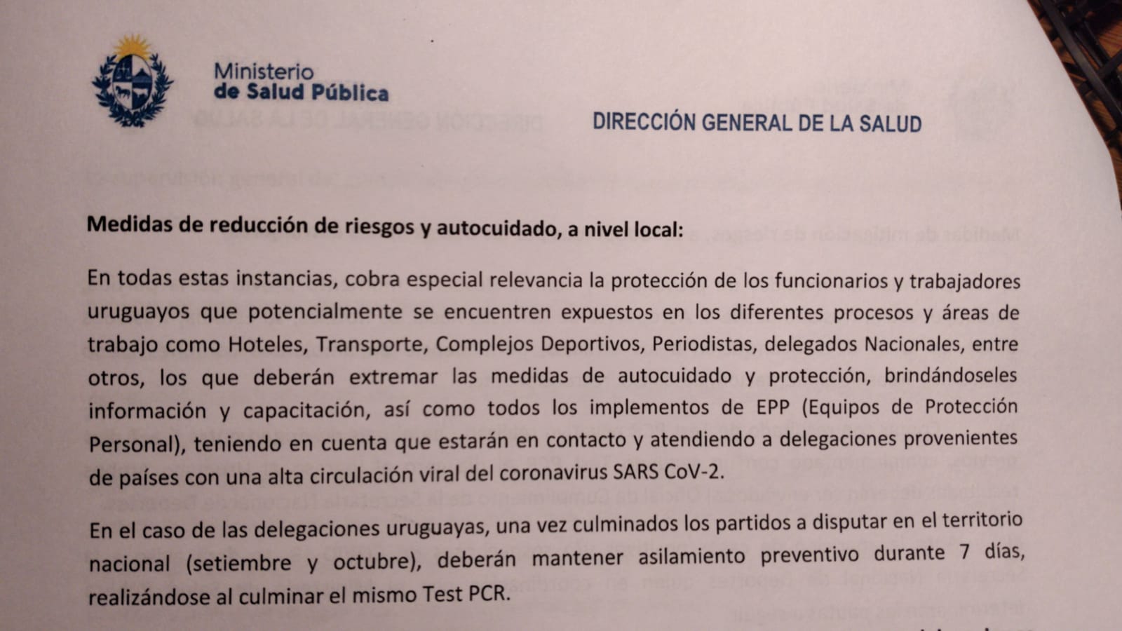 Protocolo Copa Libertadores a nivel local