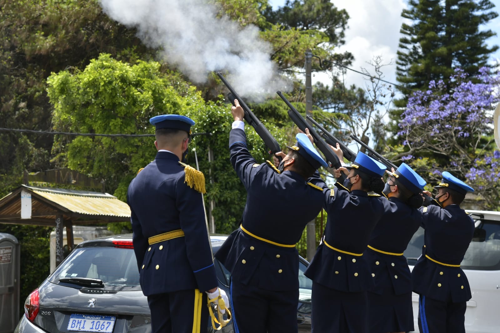 Policía Nacional en homenaje a efectivos caídos. Foto: Leonardo Mainé.