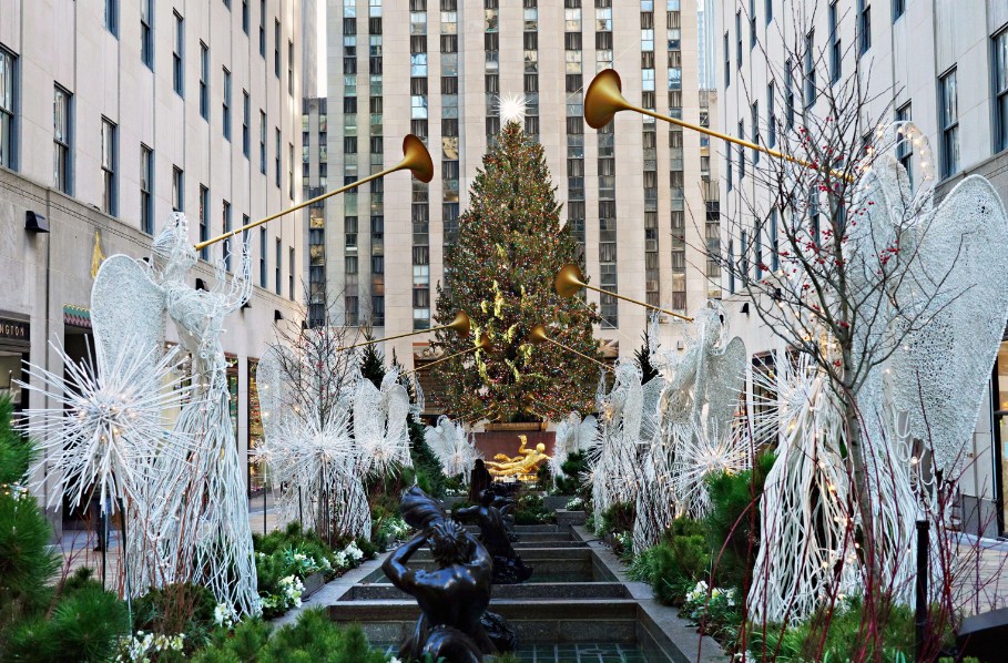 Árbol de Navidad en el Rockefeller Center en Nueva York. Foto: AFP