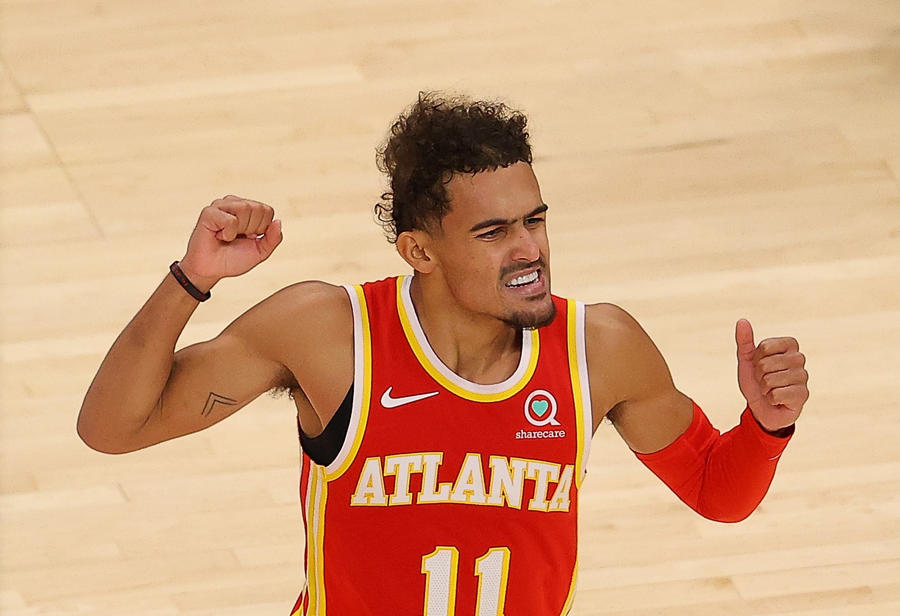 Trae Young fue figura en la tercera victoria de Atlanta Hawks en la NBA. Foto: AFP.