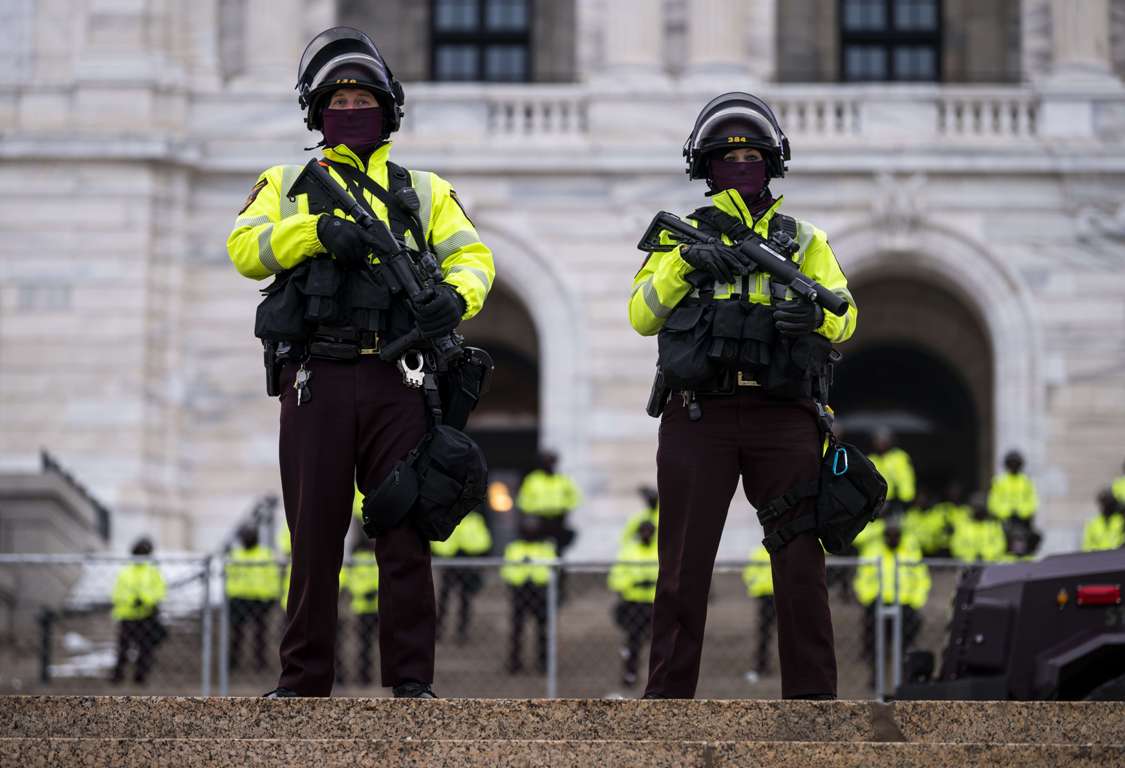 Operativo policial para impedir actos violentos en la asunción de Joe Biden. Foto: AFP.