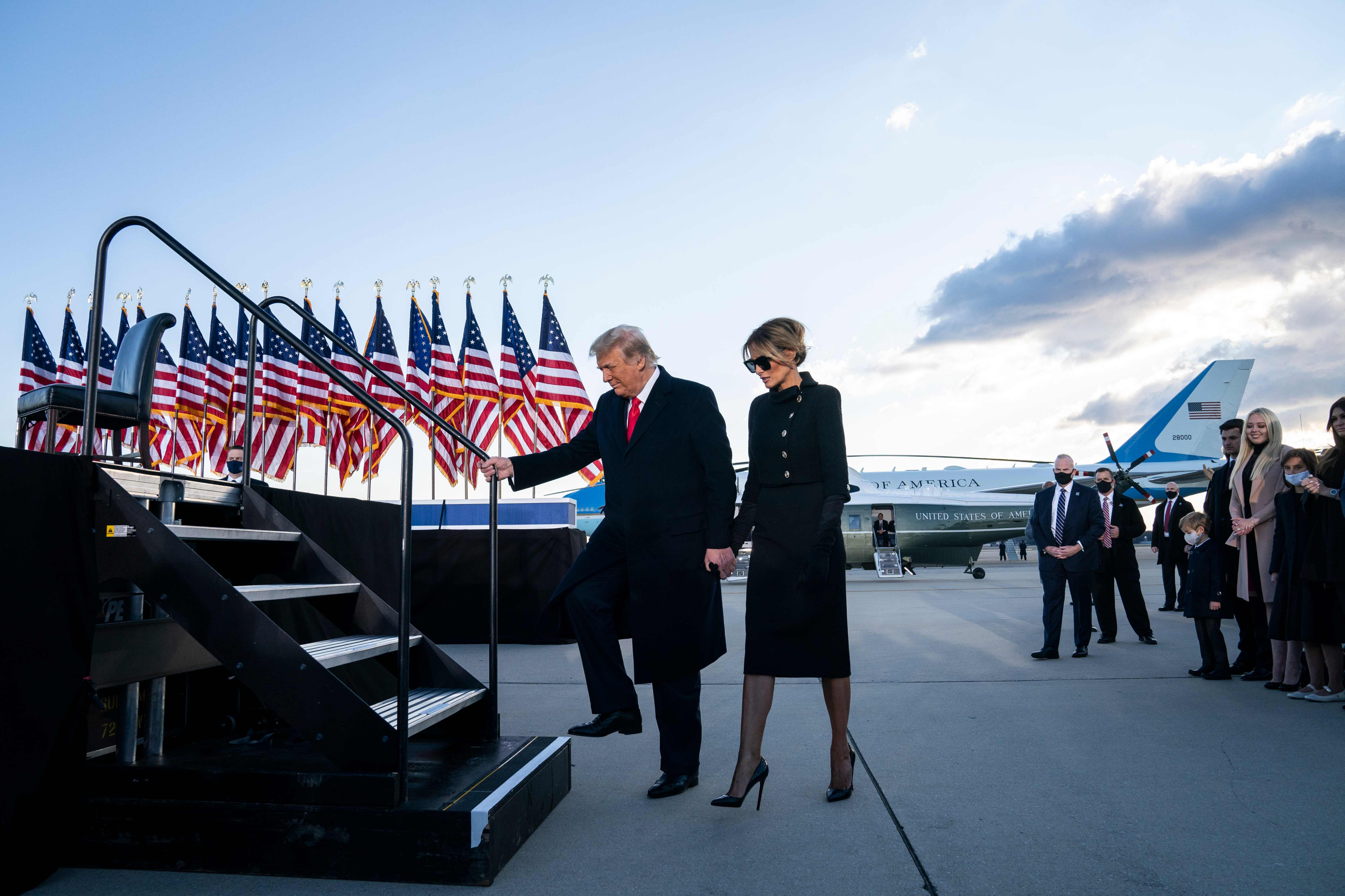 El último adiós de Trump como presidente. Foto: AFP