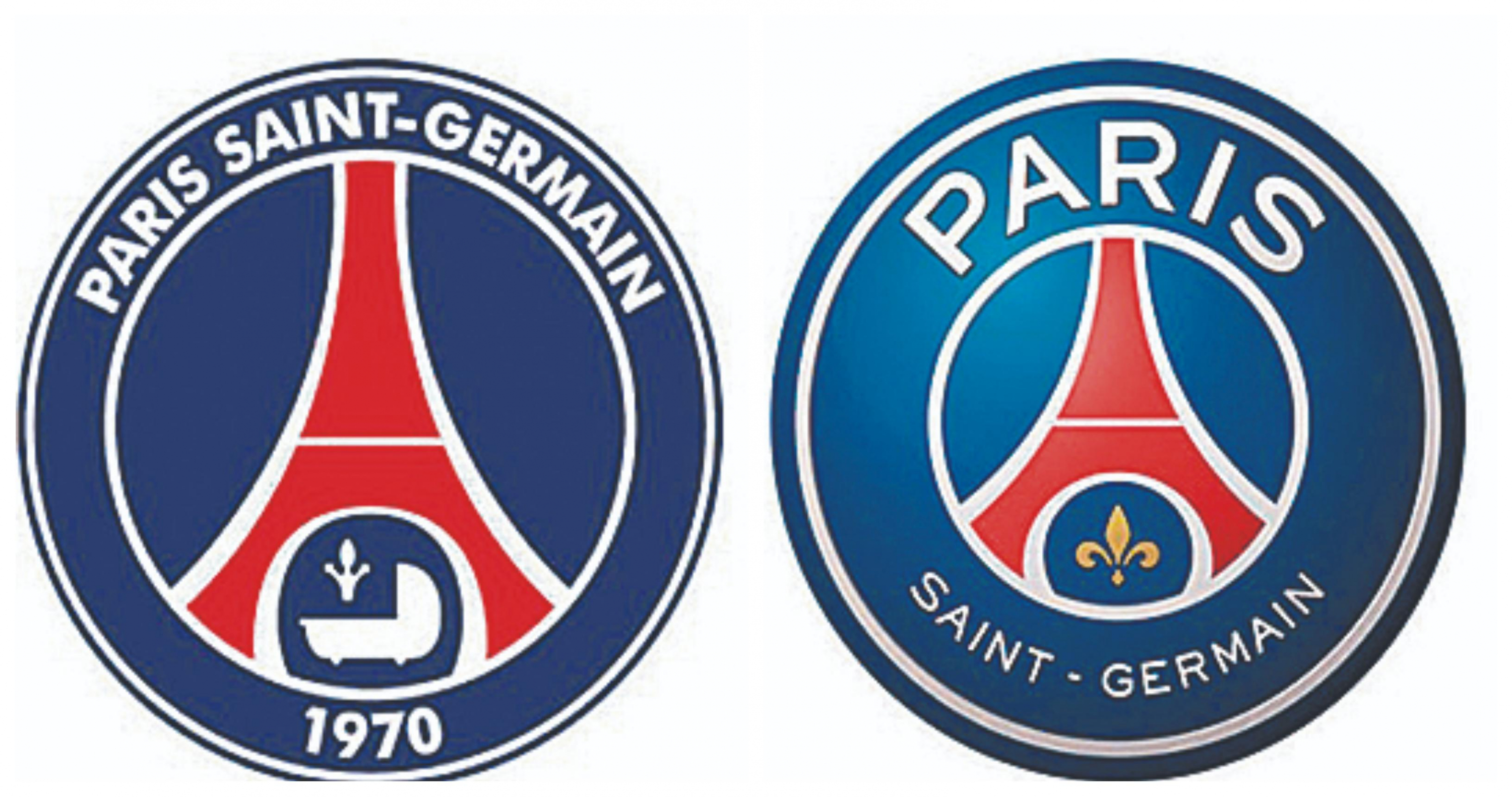 PSG. El club parisino modificó su emblema en 2013.