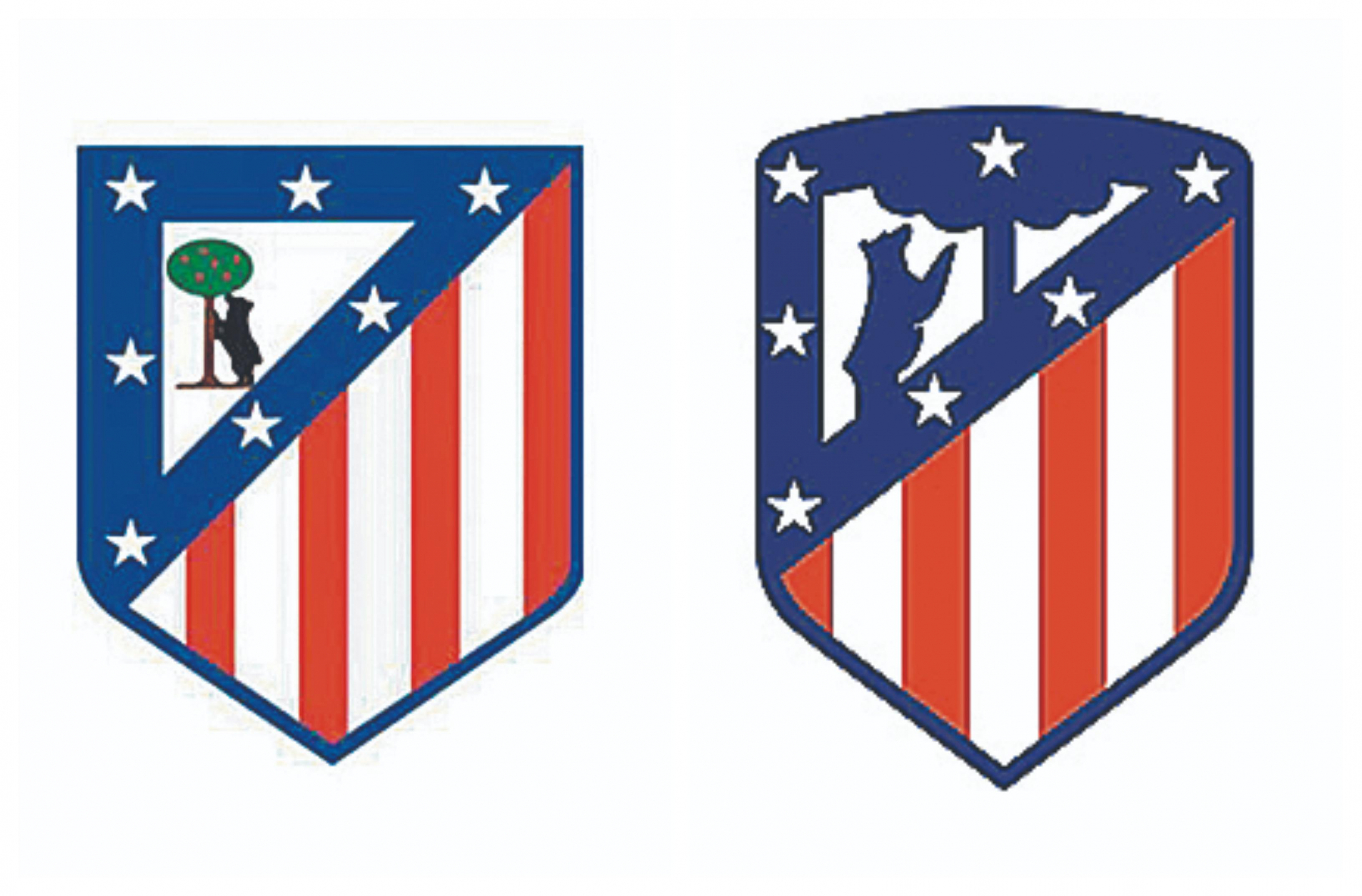 Colchoneros. El rediseño del logo del Atlético de Madrid, presentado en 2016, no conformó a muchos hinchas.