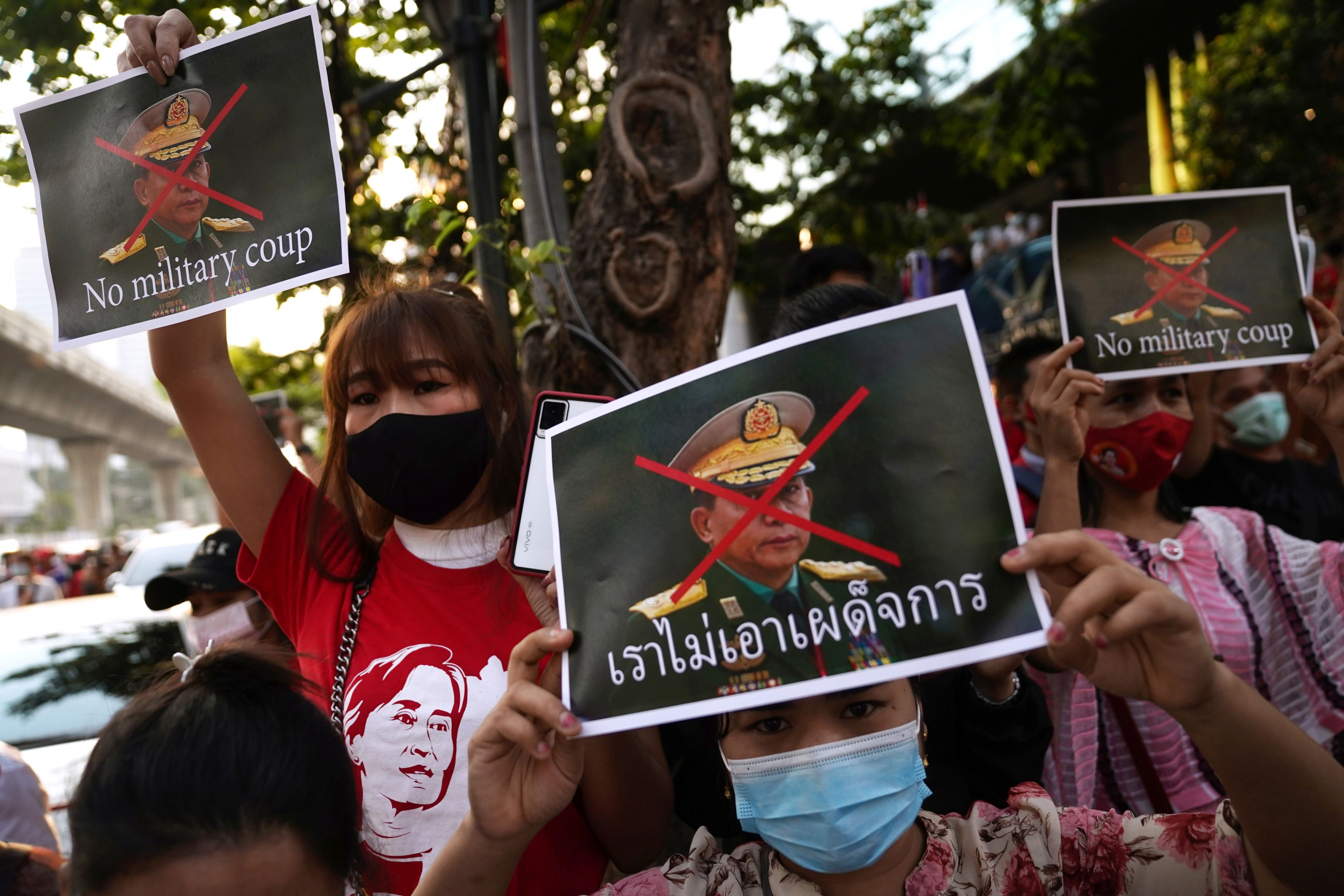 Manifestaciones contra el golpe de Estado en Myanmar. Foto: Reuters