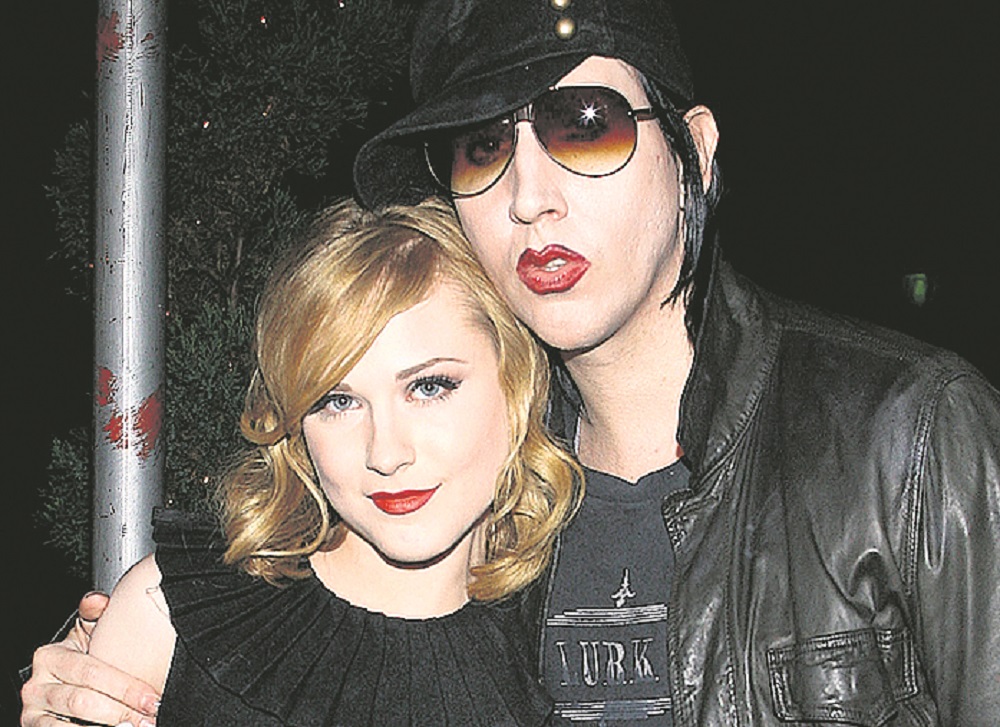 Evan Rachel Wood y Marilyn Manson. Foto: AFP
