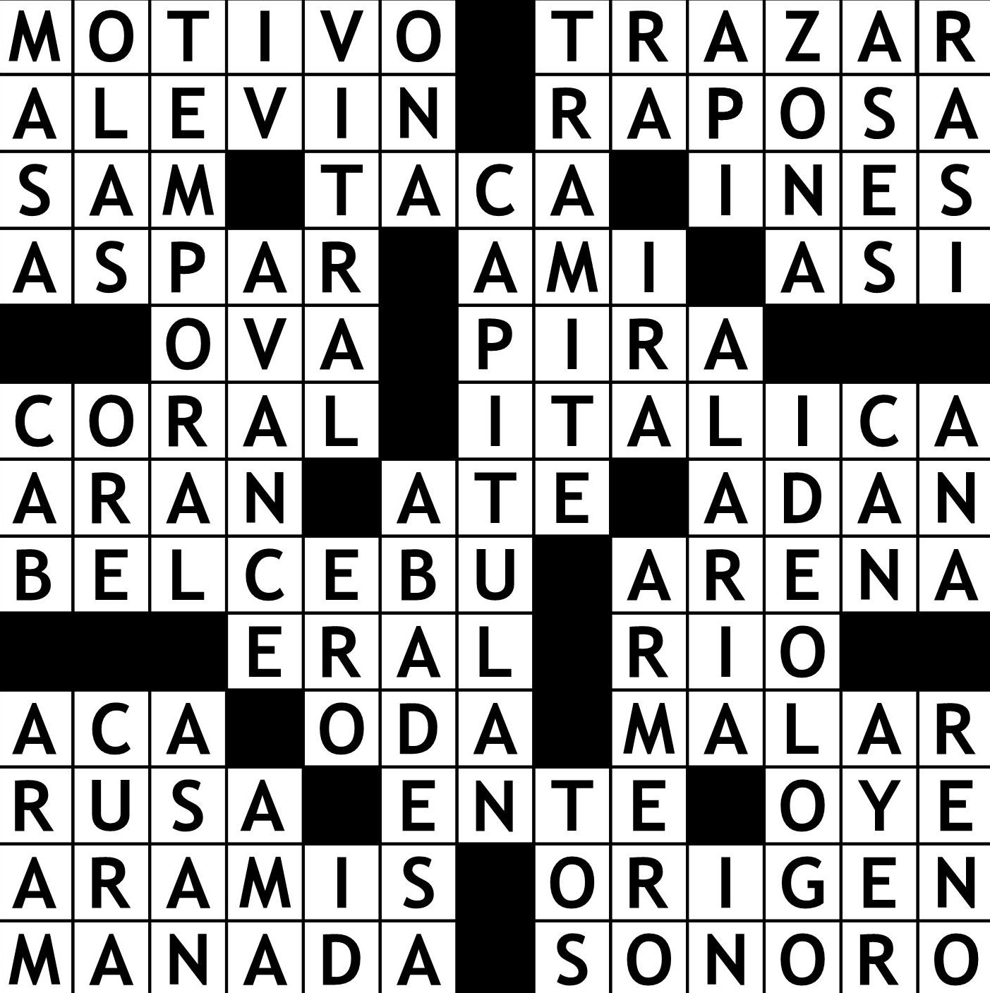 Solución Crucigrama