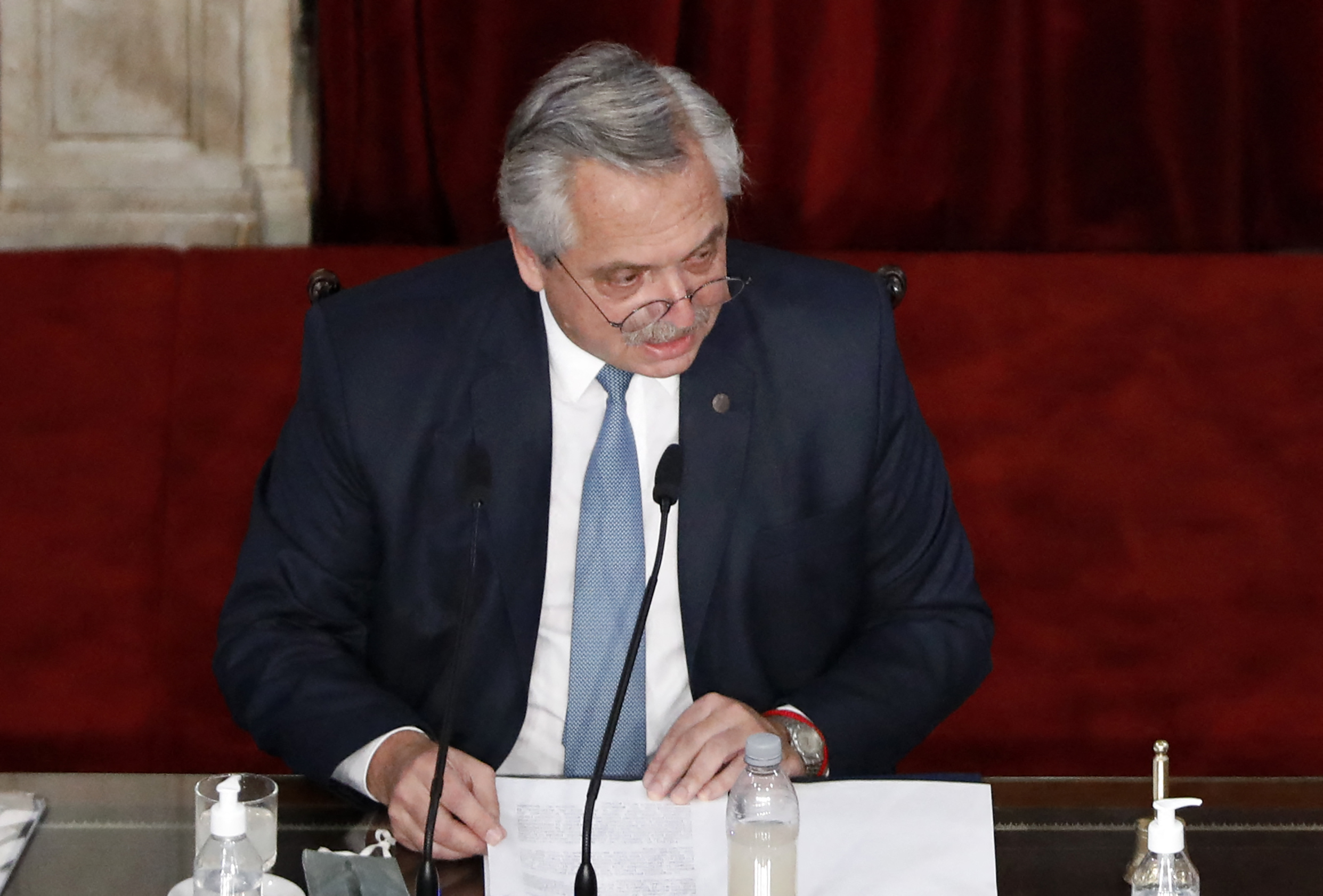 Alberto Fernández este lunes en el Congreso argentino. Foto: AFP