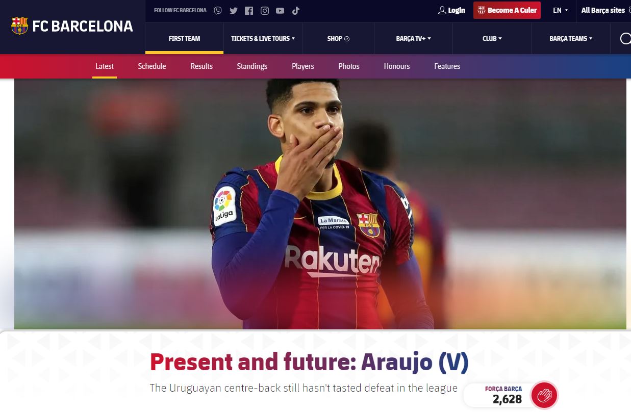 Presente y futuro: Ronald Araújo presentado como una de las figuras de la próxima generación del Barcelona. Foto: Captura web