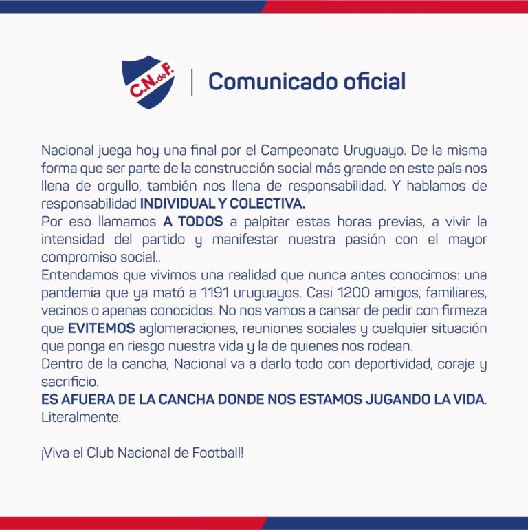 Comunicado de Nacional