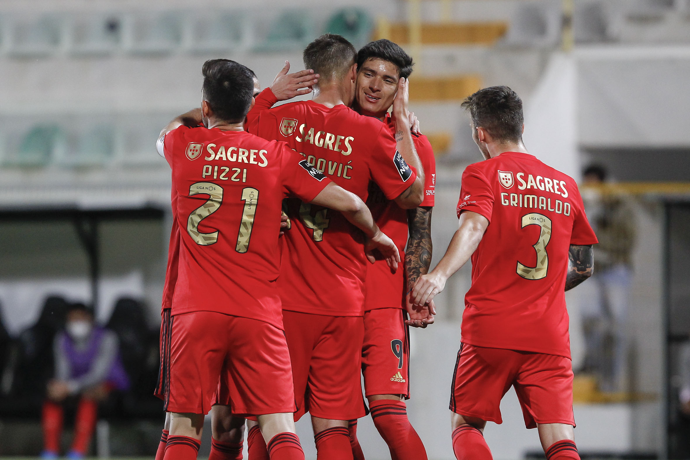 Darwin Núñez celebra su gol en el Portimonense-Benfica. Foto: @SLBenfica.