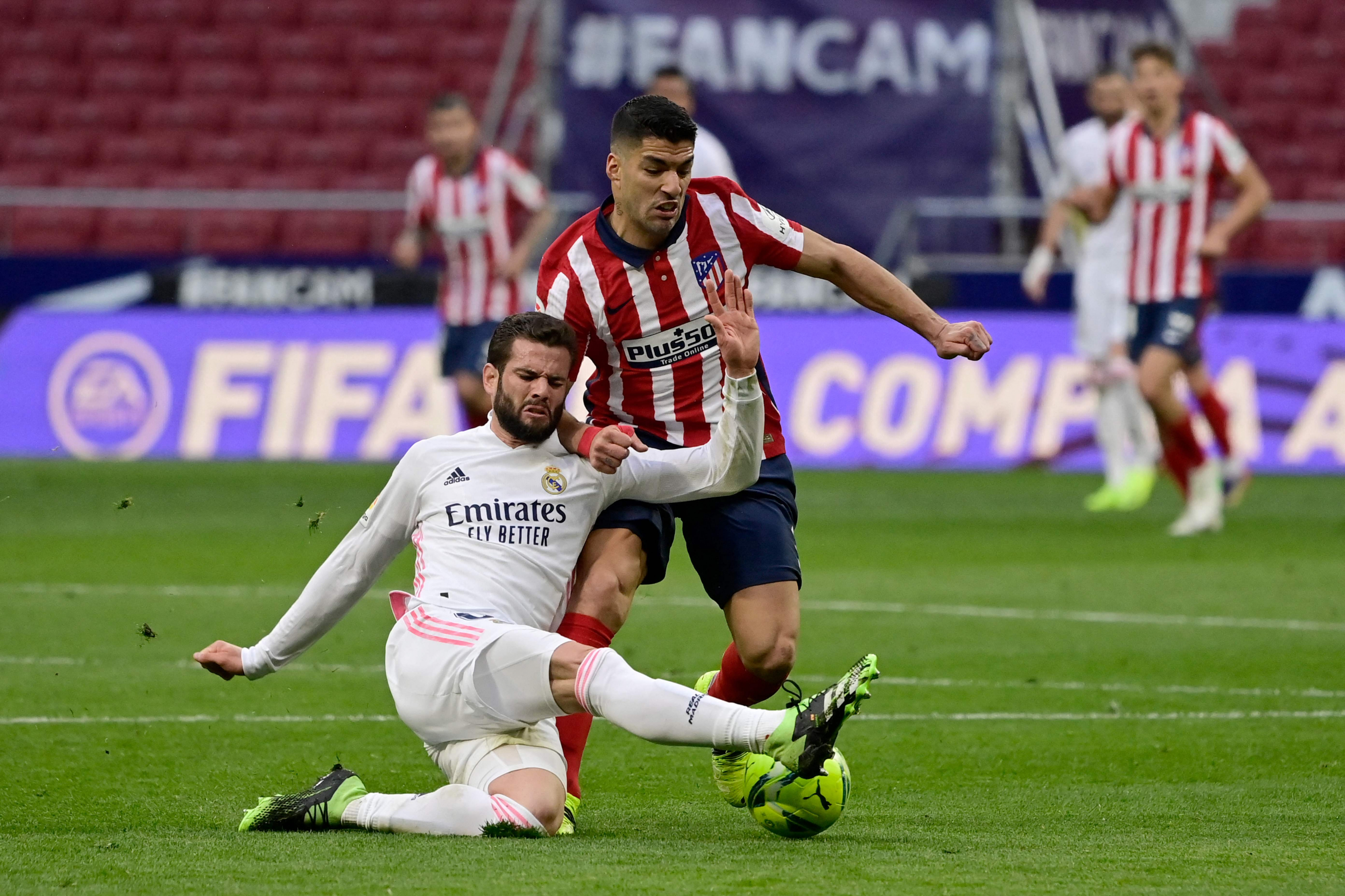 Luis Suárez en el duelo ante Real Madrid. Foto: AFP.