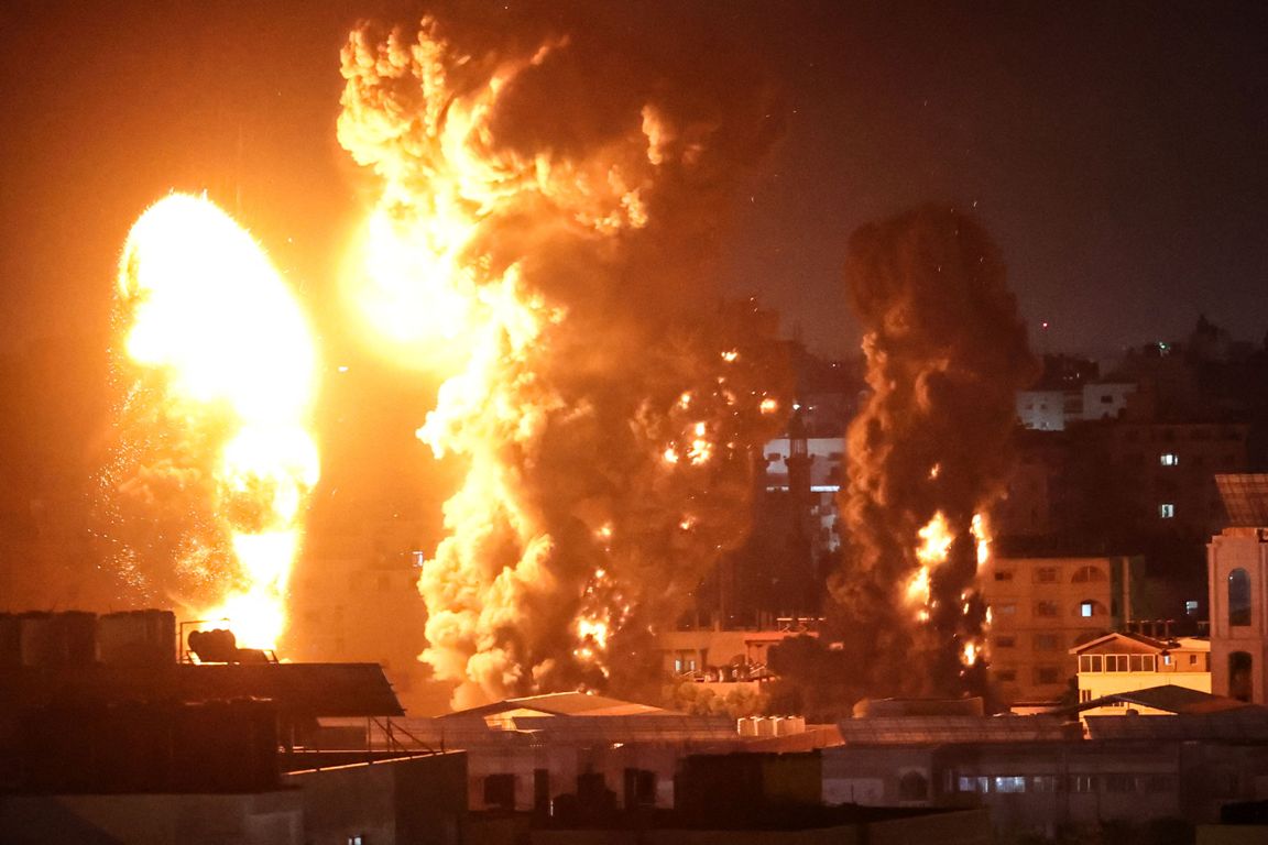 Israel bombardeó sede de inteligencia de Hamás. Foto: AFP.