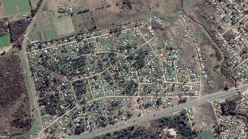 En todo Canelones se calculan hoy 121 asentamientos. La imagen corresponde al año 2020. Foto: El País