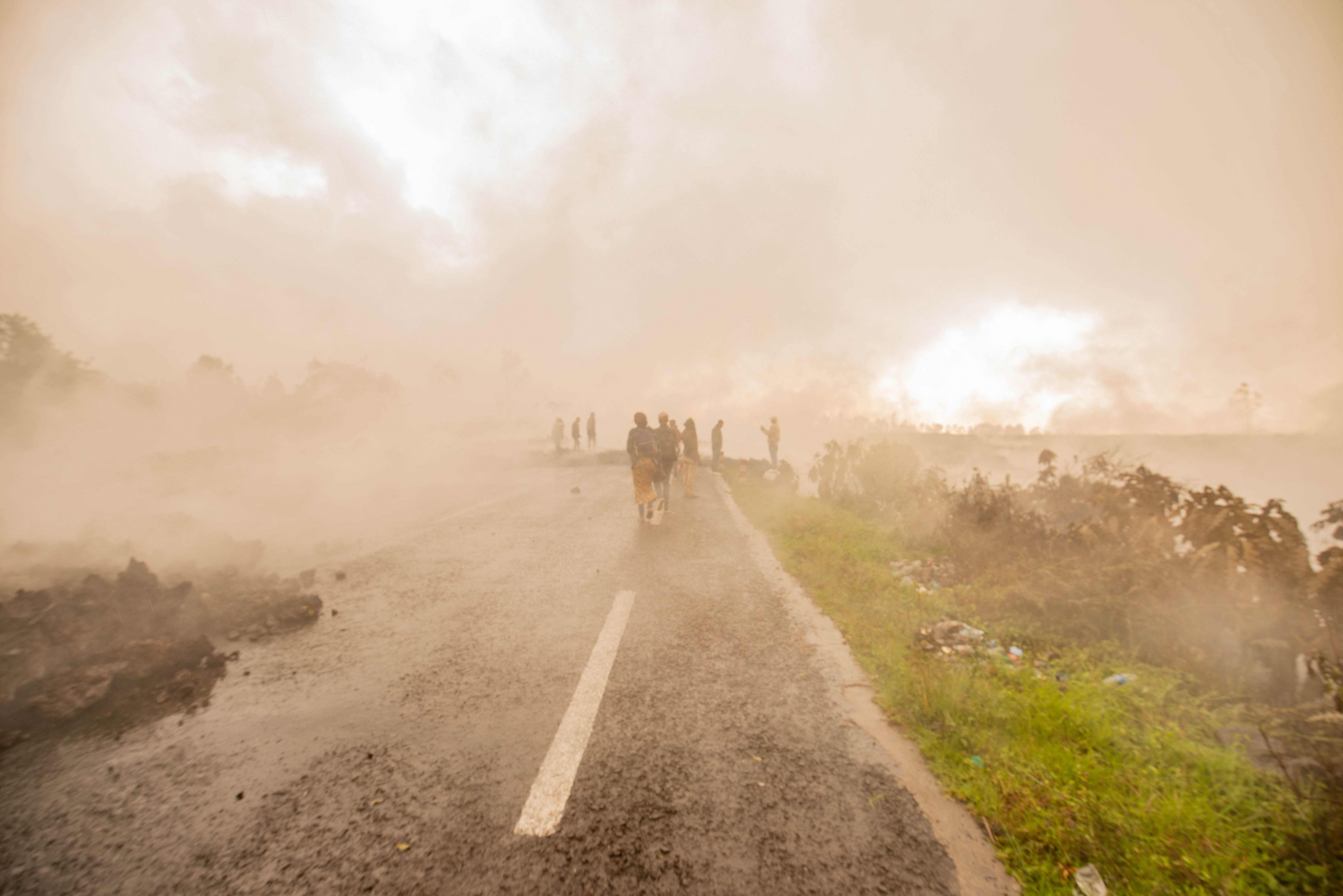 Erupción del volcán Nyiragongo en Congo. Foto: AFP